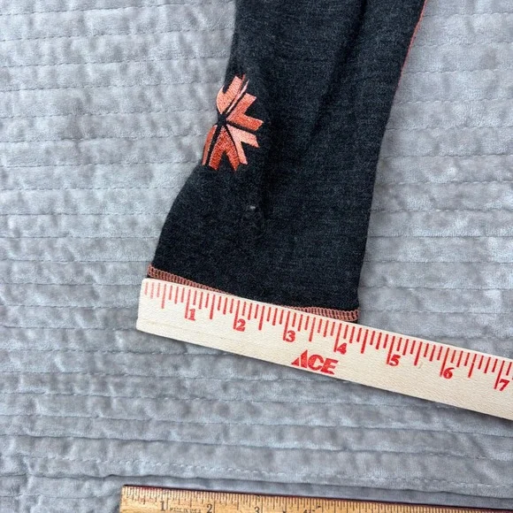 Icewear Women Base Layer Set Grey Orange Nordic Snowflake Quarter Zip Leggings S - Picture 8 of 16